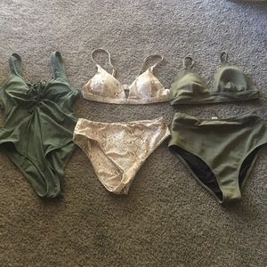 3 bathing suit swimsuit high waist and one piece